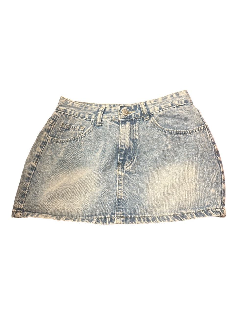 Y2K Inspired Light Wash Denim Mini Skirt